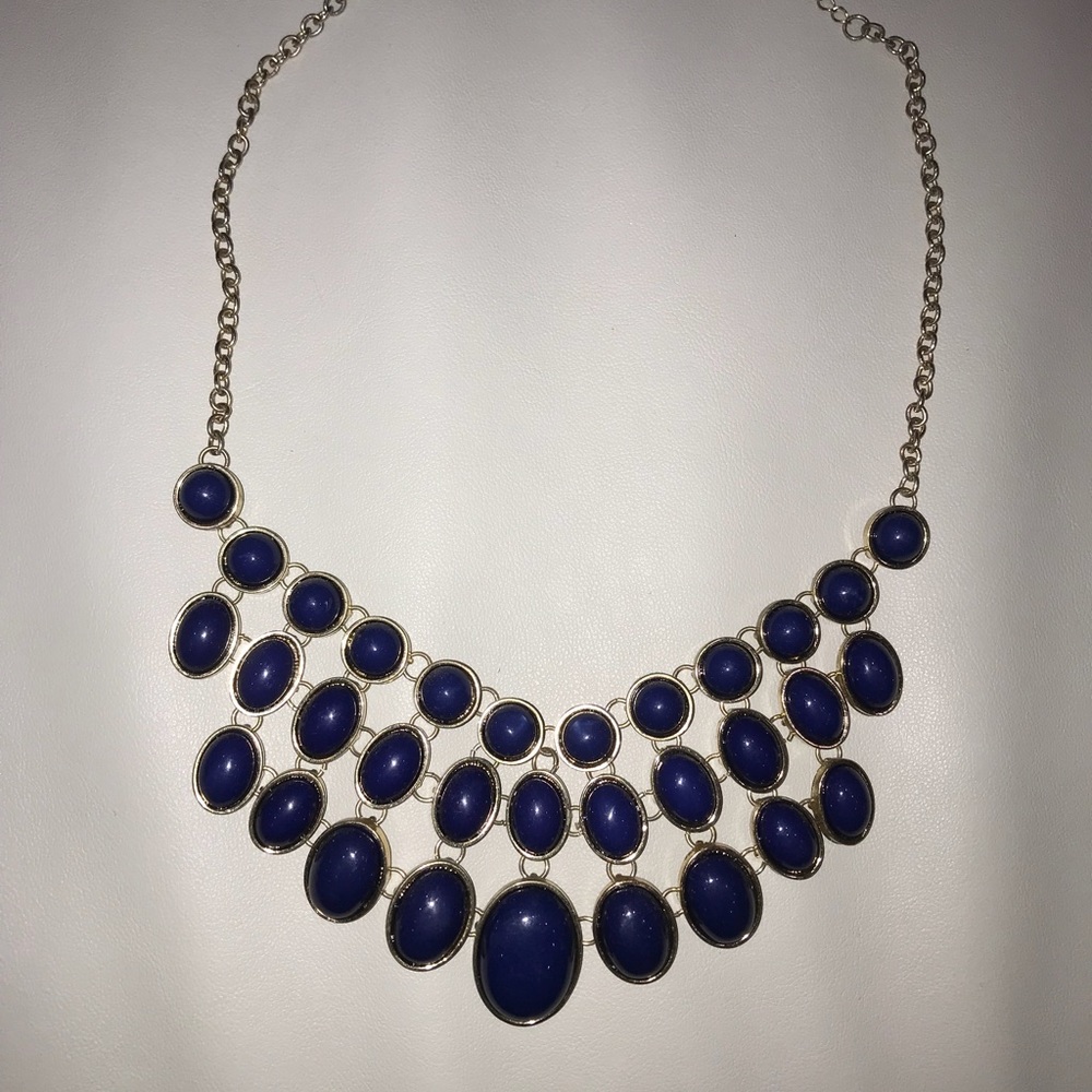 Navy Blue Statement Necklace